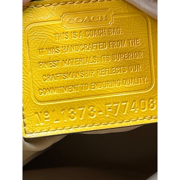 Coach Yellow Crossbody Bag With Signature C Jacquard Design & Adjustable Strap - Picture 6 of 9